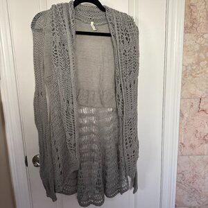 Willow & Clay Gray Knit Cardigan Sweater, Women's Size Small